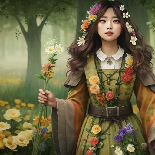 Enchanting Flower Witch Art
