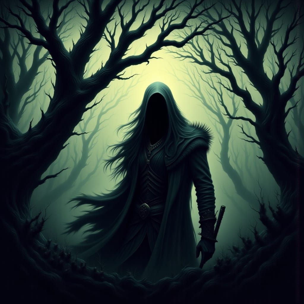 Moody Silhouette Art with Atmospheric Shadows