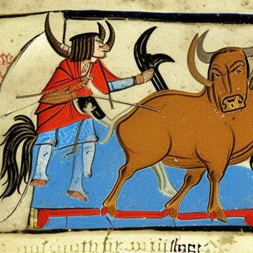 Ox of Apocalypse: A Vibrant Psalter Illustration
