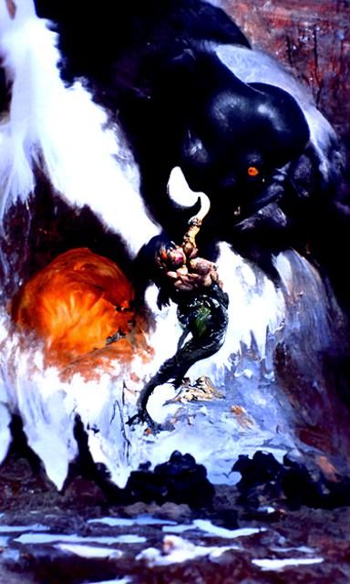 Frazetta-Amano Inspired Gothic Anger Creature