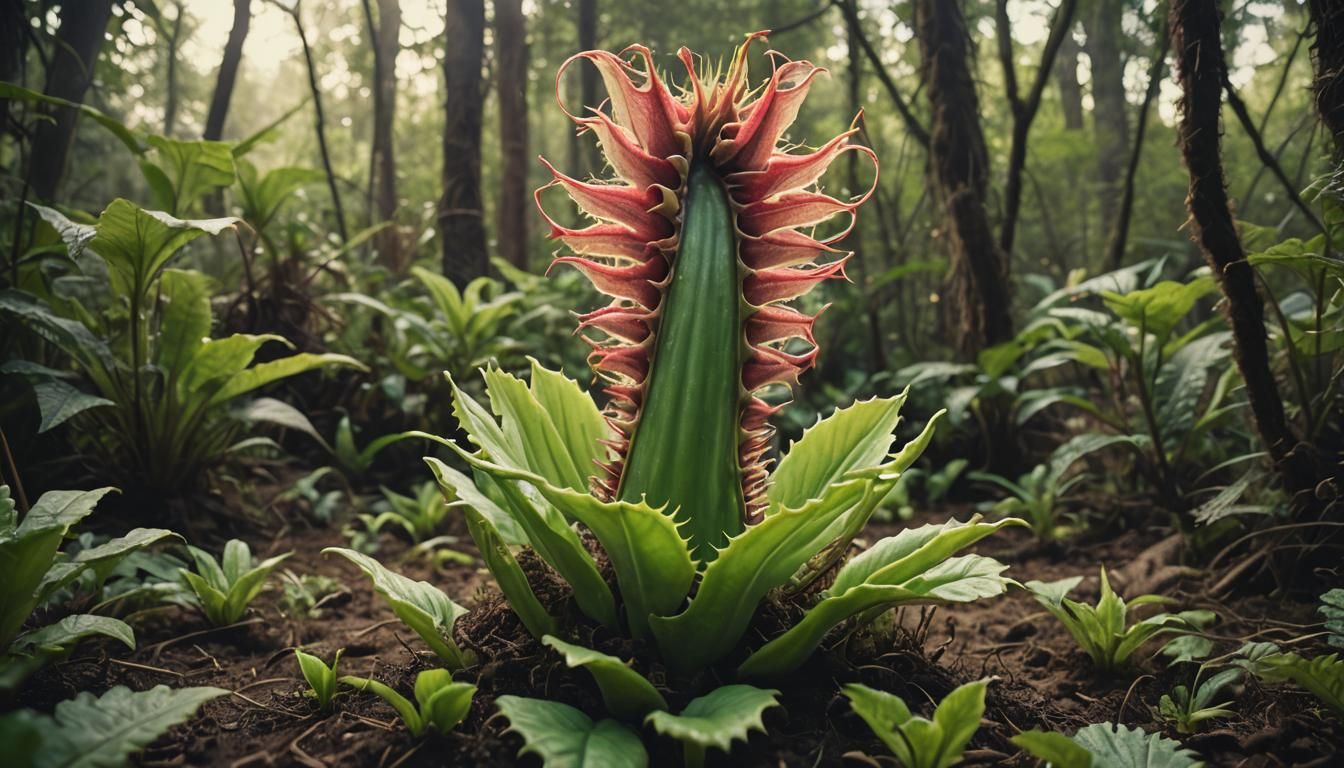 Ethereal Gigeresque Venus Flytrap in Cinematic Film Still