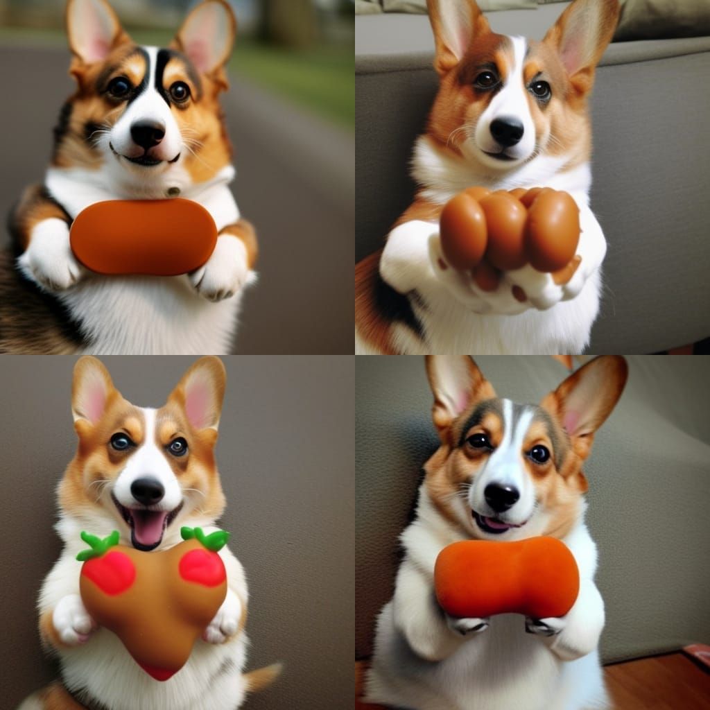Corgi Holding a Bean: An AI-Generated Image