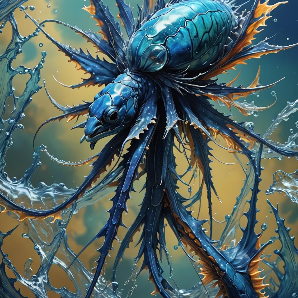 Luminescent Blue Glaucus in Hyperrealistic Detail
