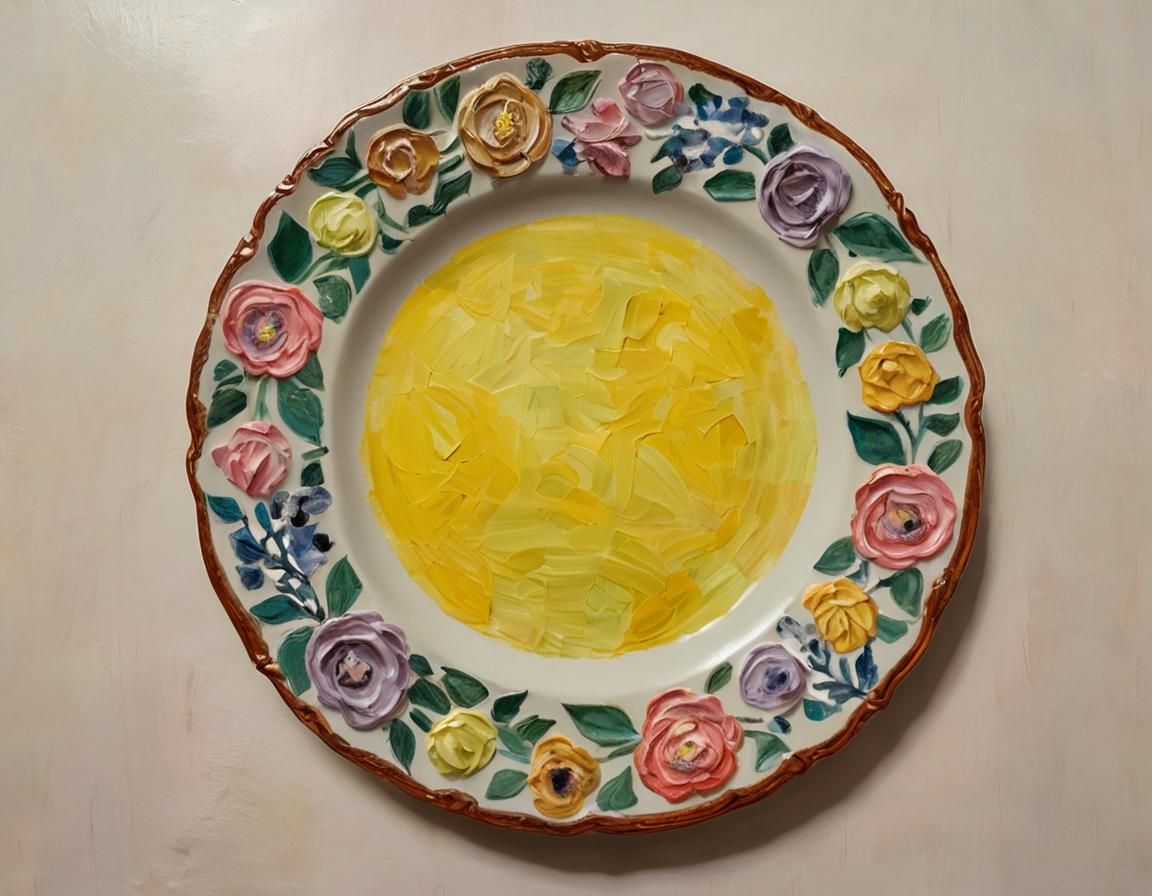 Fauvist Still Life: Flowers on Ornamental Plate
