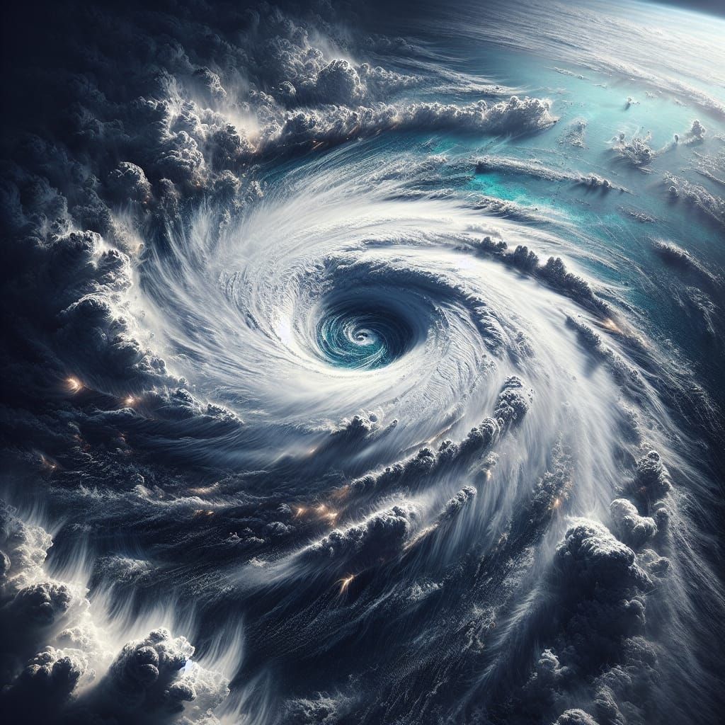 Bird's Eye View of a Gigantic Hurricane