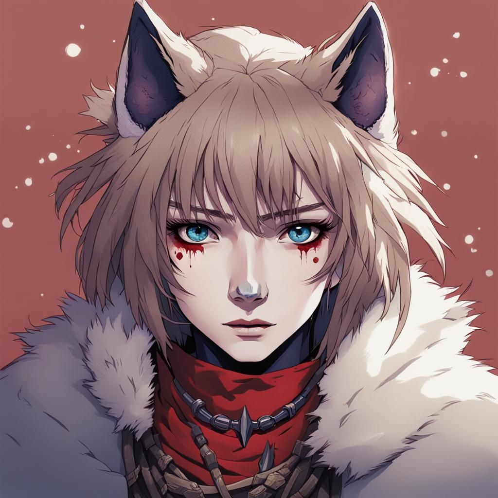 San: Hyperrealistic Concept Art of a Fierce Warrior