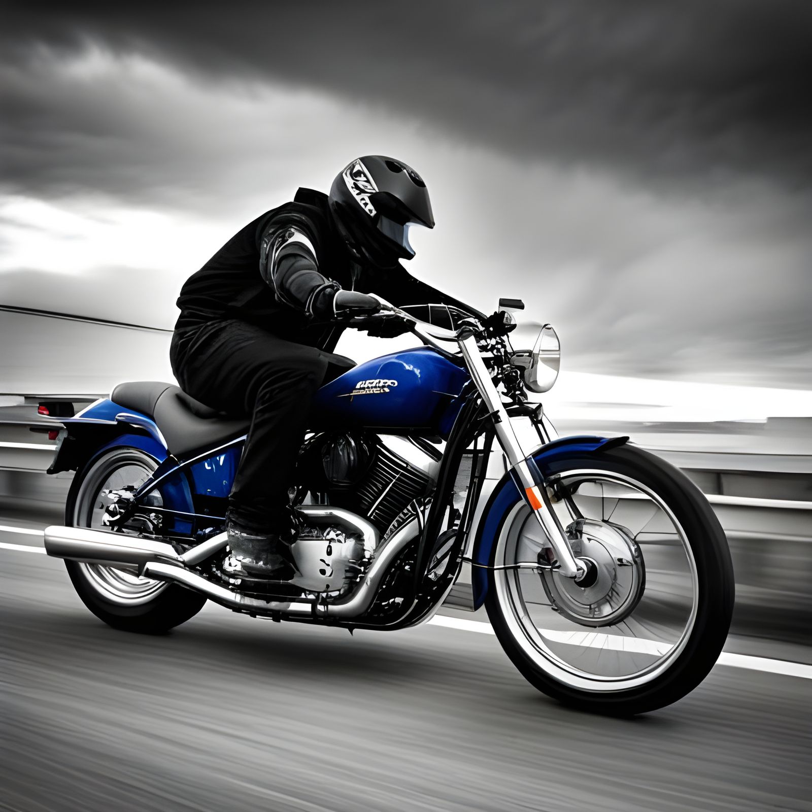 Custom Bike Evades Police: Cinematic Digital Art