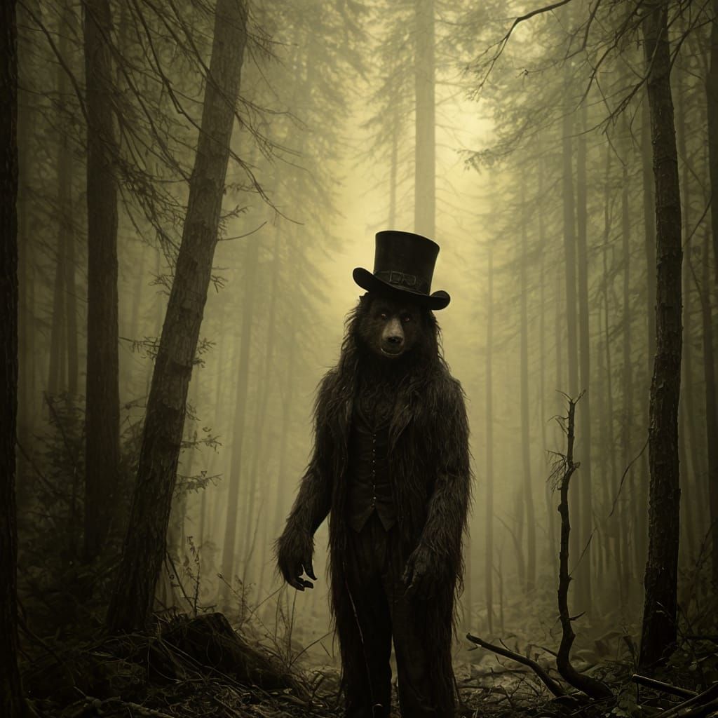 High Gothic Noir Portrait: Demonic Werebear