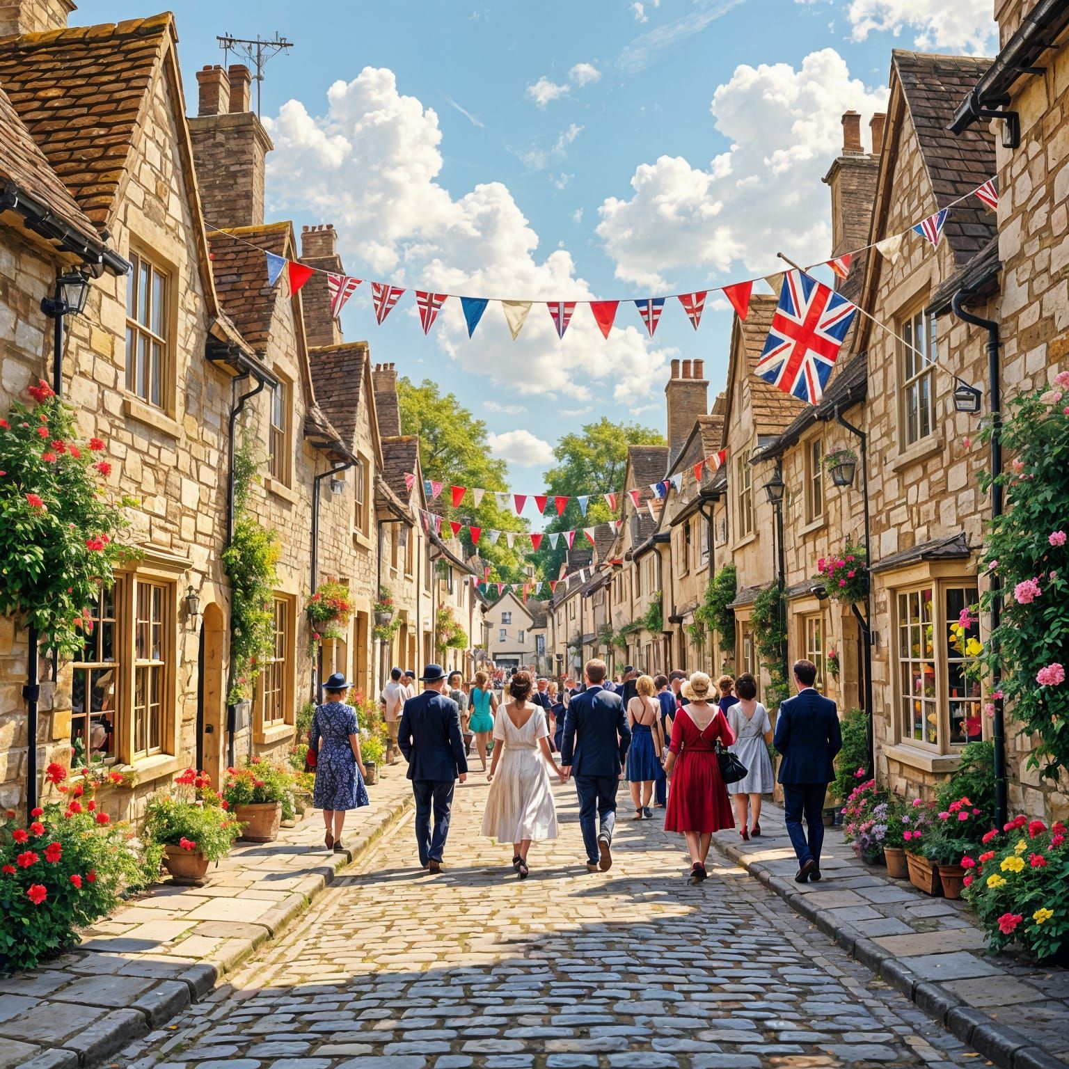 Cotswold Village Street Party in 1920s Style