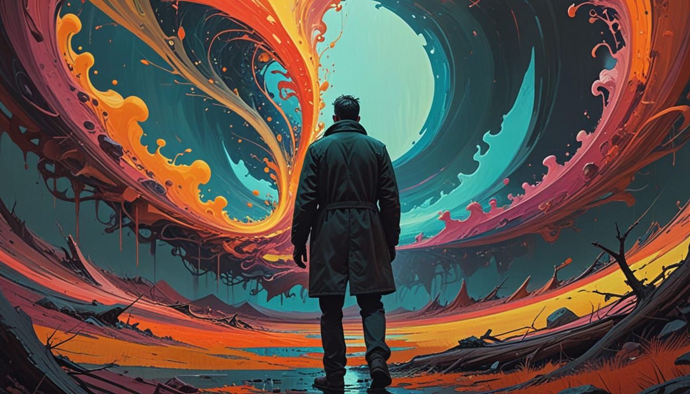 Dreamlike Vortex in Bold, Expressive Colors