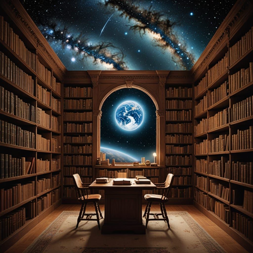 Cosmic Library: A Quest for Knowledge