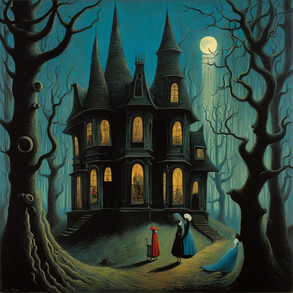 Eerie Witch House: A Horror Scene