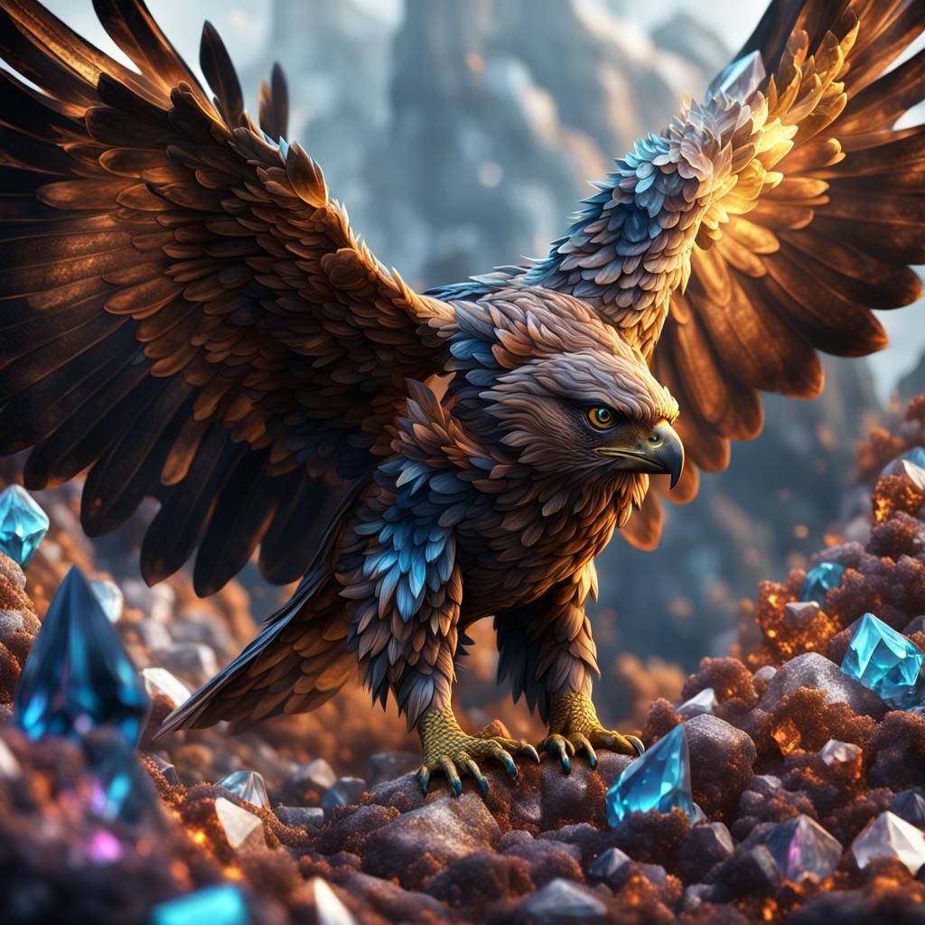 Crystal Hawk: Detailed Fantasy Concept Art