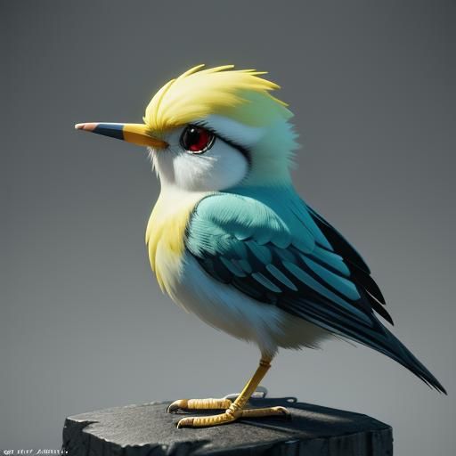 Detailed 3D Anime Art of Tweety Bird