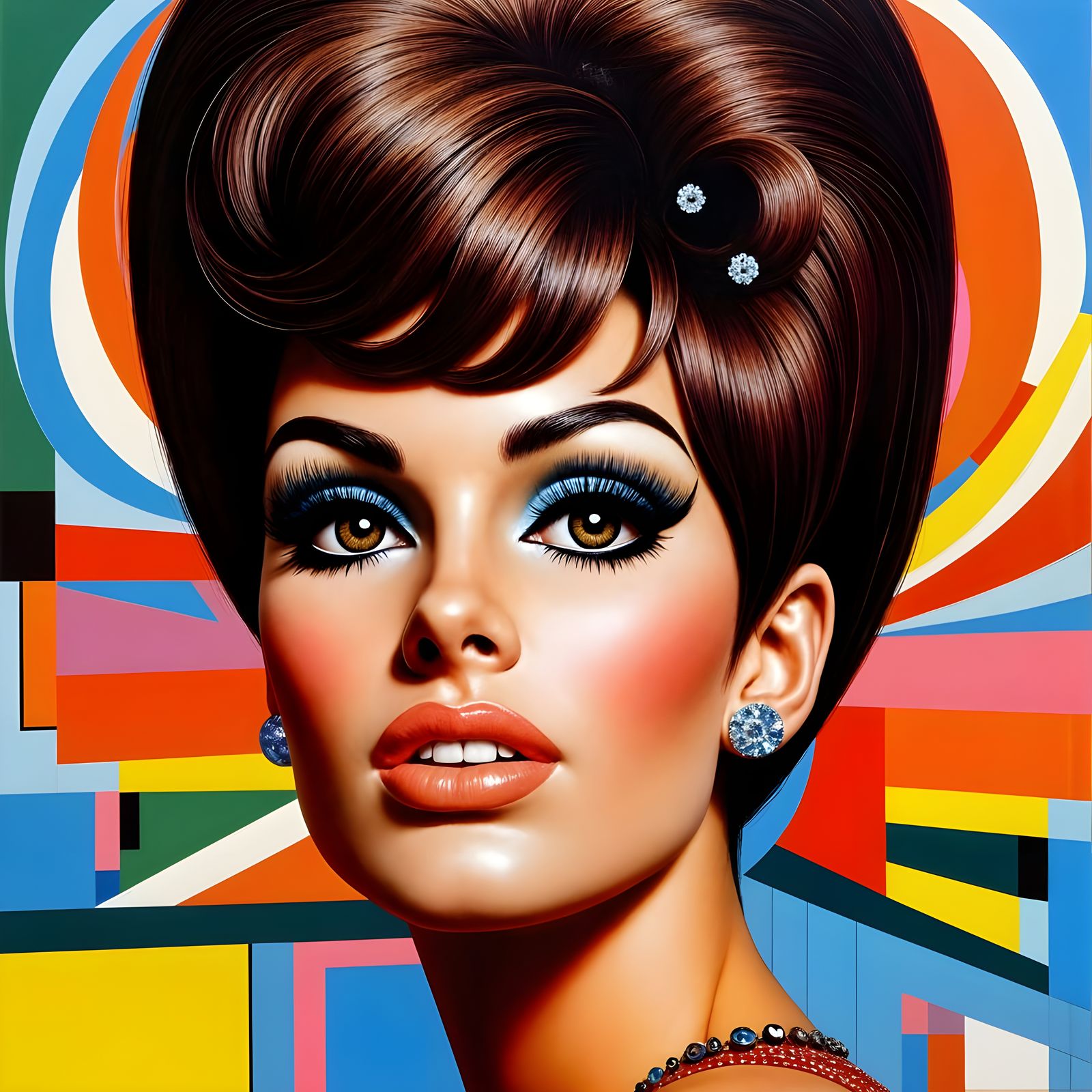 Mod Bouffant in Glamorous 1960s Style
