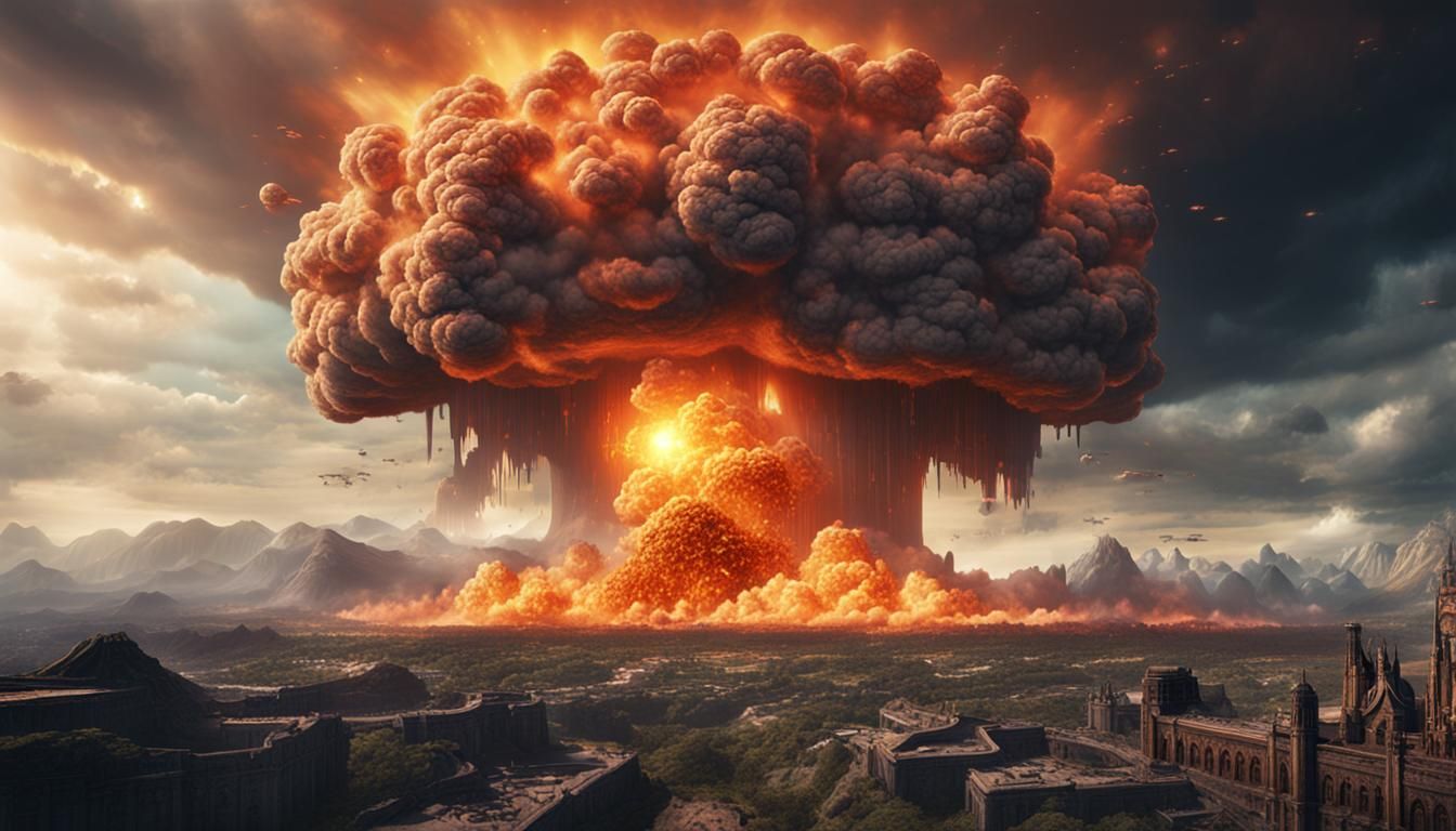 Fantasy Nuclear Explosion: Detailed Matte Painting