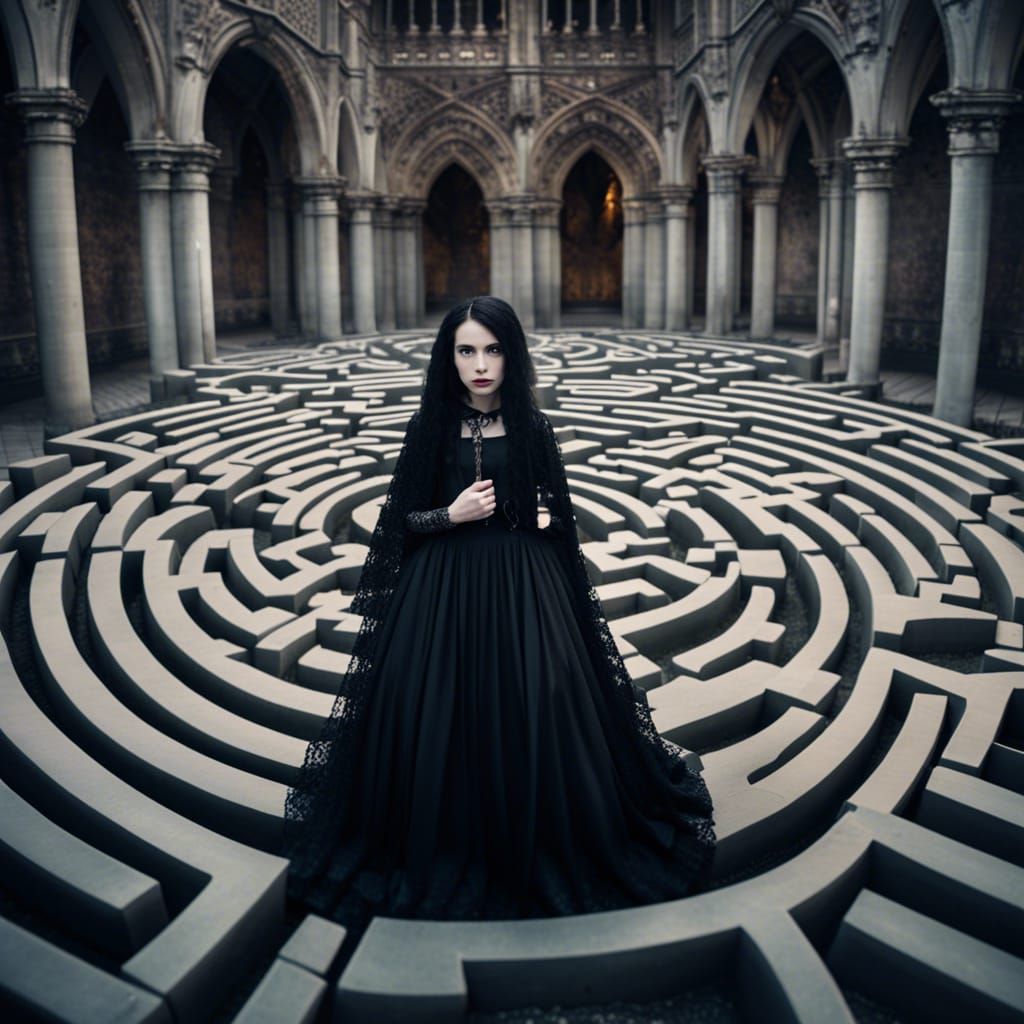 Gothic Princess Lost in a Dark Maze