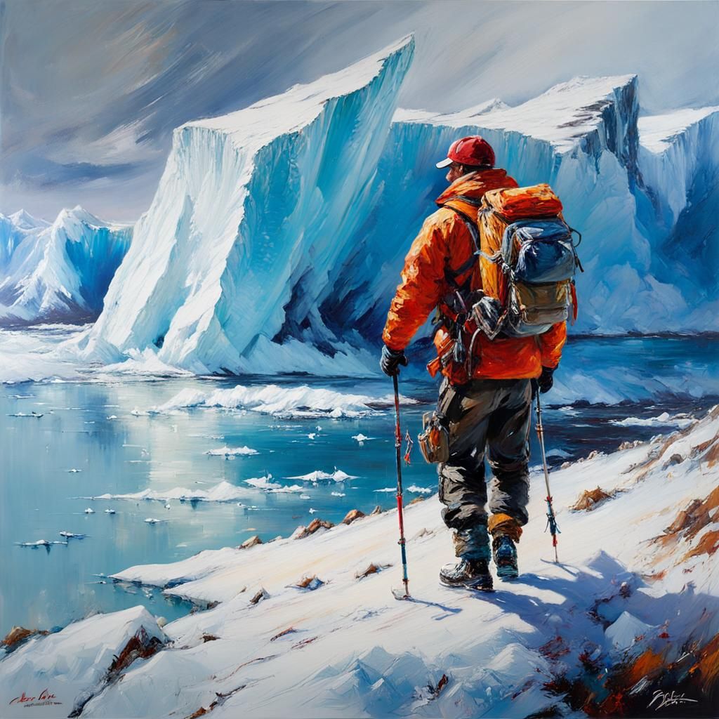 Epic Antarctic Icescape with Dynamic Brushwork