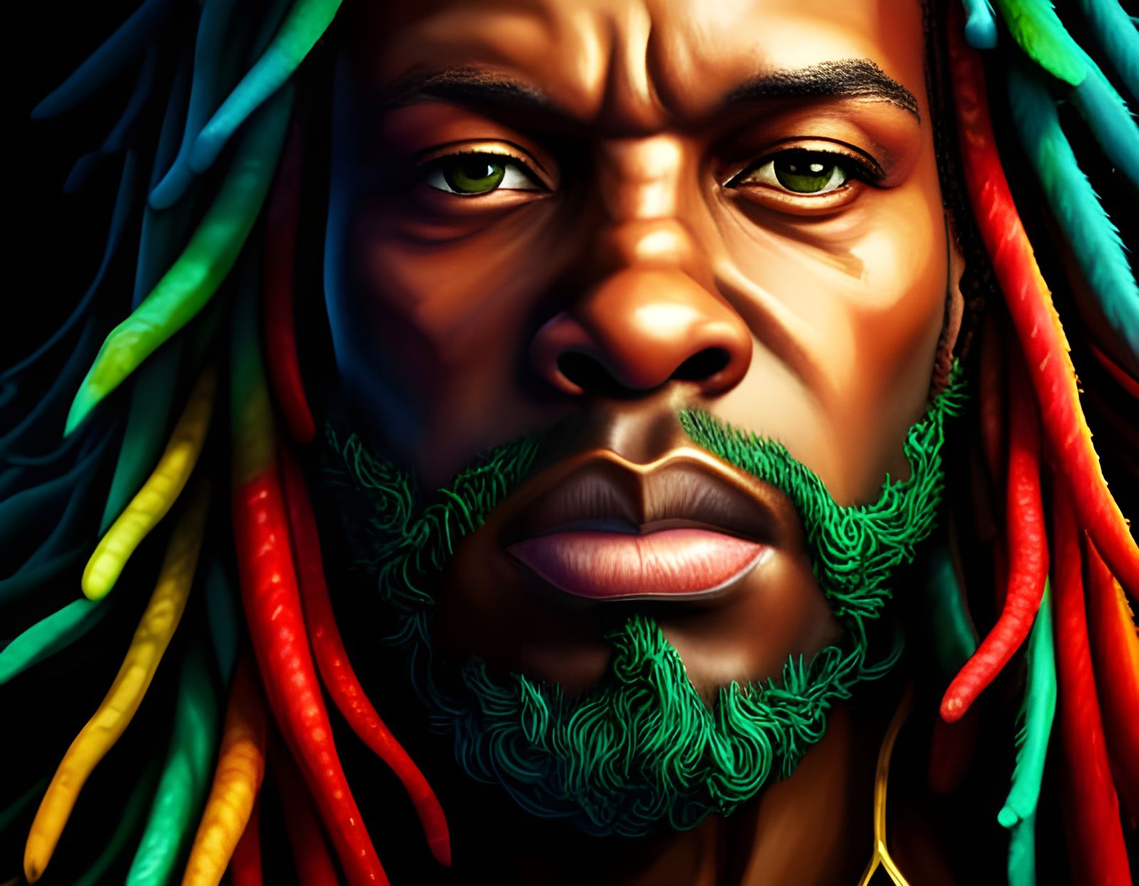 Rasta Man Singing: Detailed Fantasy Concept Art