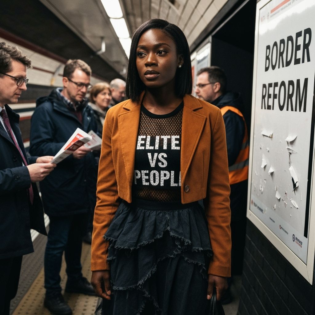 Black Woman on London Underground Platform