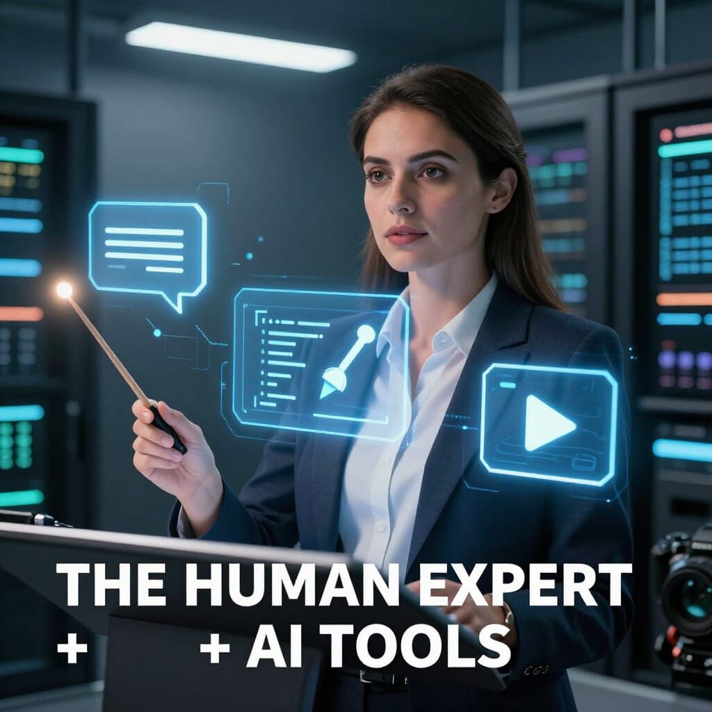 AI Conductor Directing Holographic Tools in Data Center