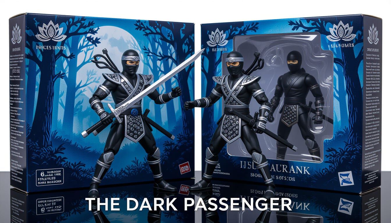 1990s Twin Ninja Action Figures in Mystical Edition Box