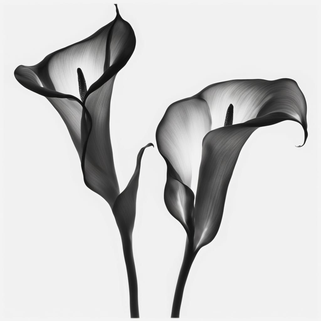 Ethereal Calla Lilies in X-Ray Style