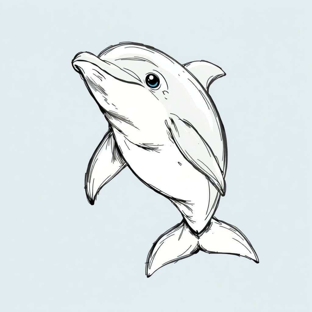 Half of a dolphin  sketch
