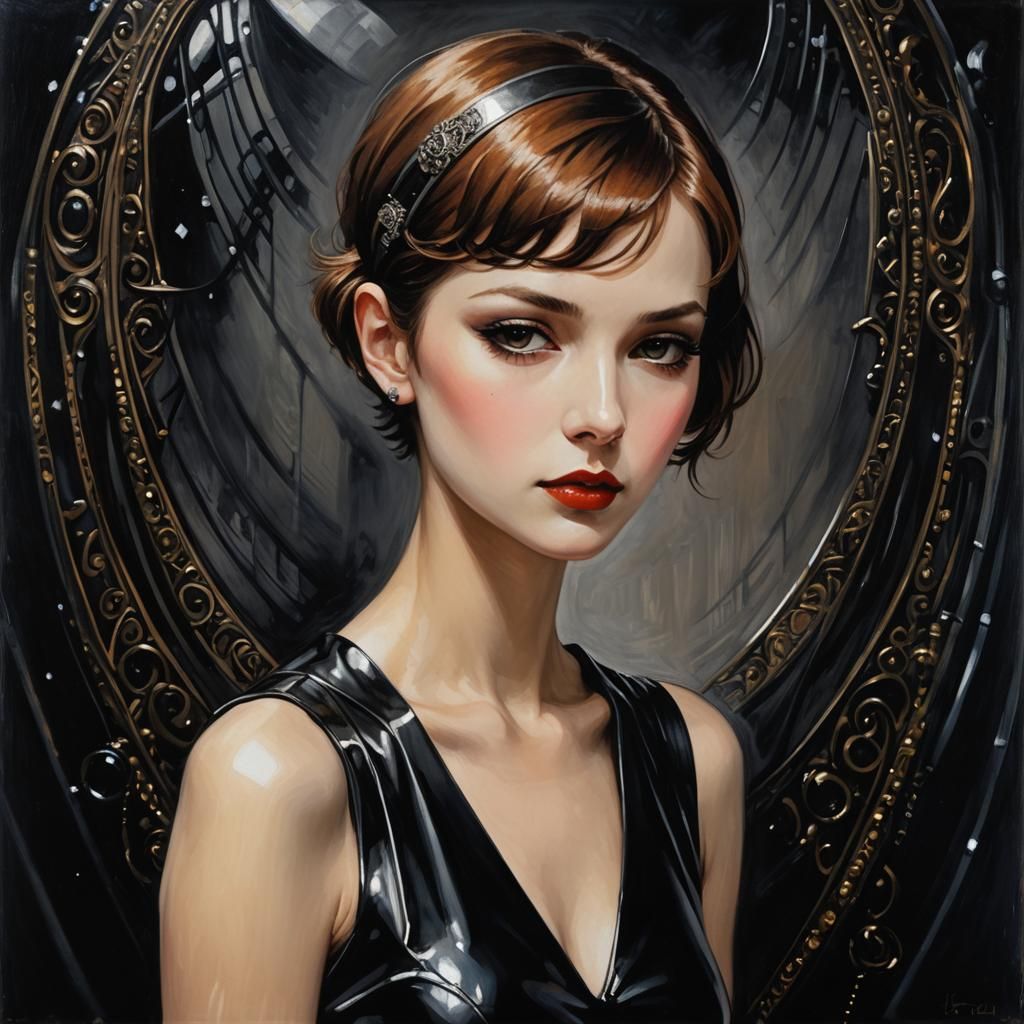 Elegant Gothic Portrait of 1920s French Woman