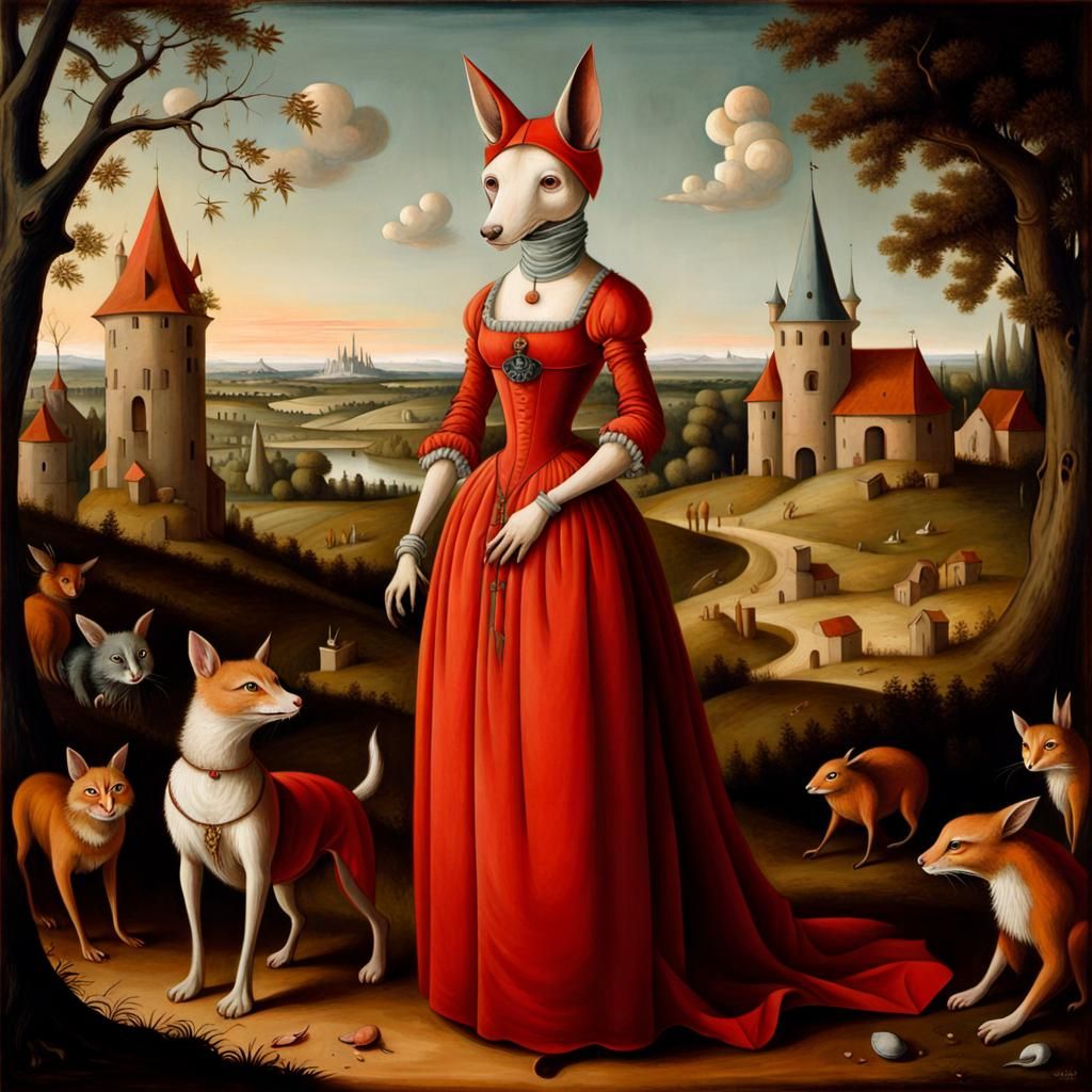 Anthropomorphic Animals in a Bosch-Style Painting
