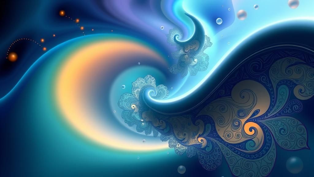 Abstract Vector Fractal with Zentangle and 3D Shading