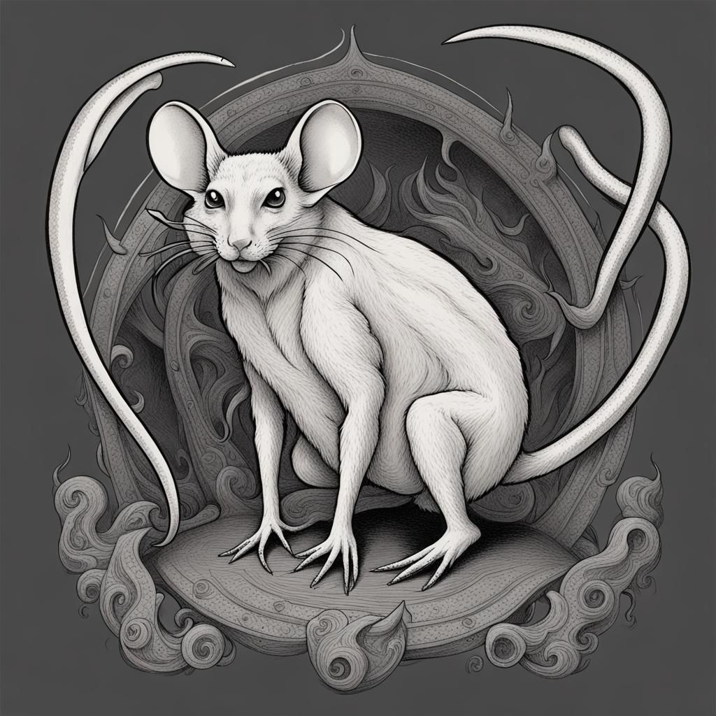Devil Mice in a Lovecraftian Horror Style