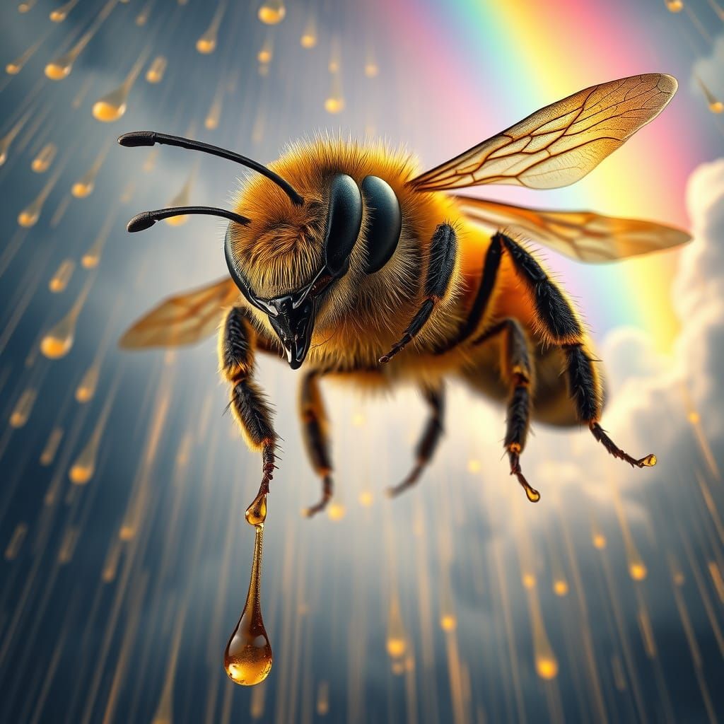 Regal Bee in Golden Honey Rain
