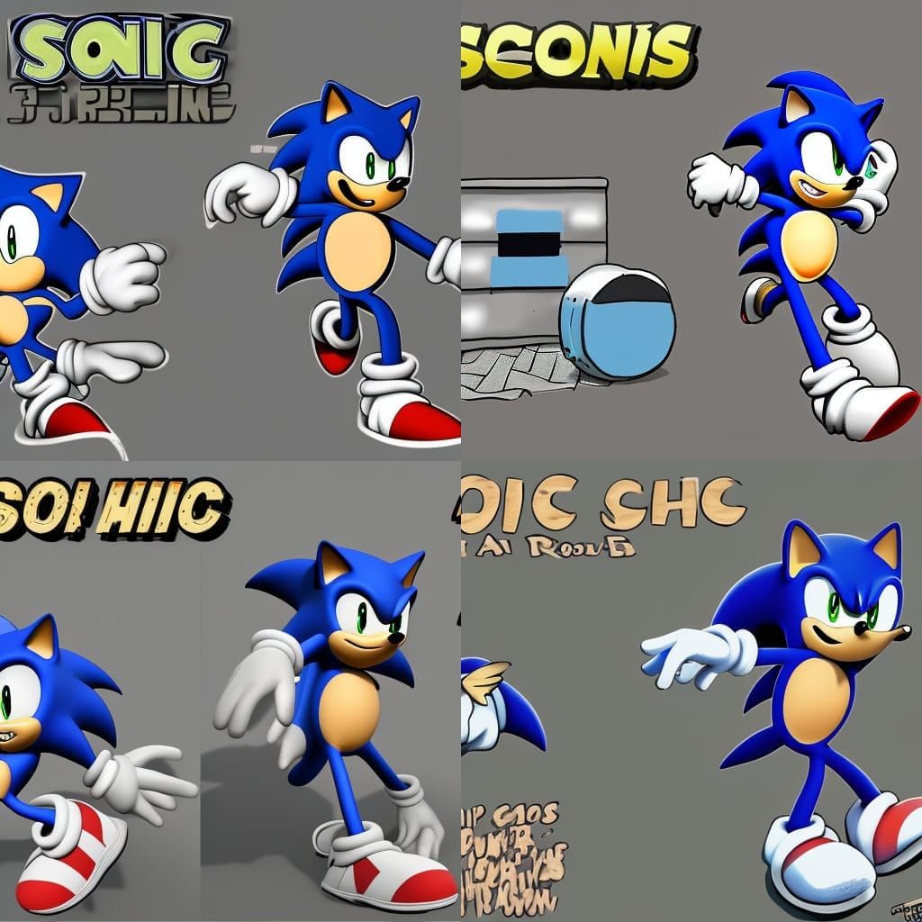 Creepy Sonic .exe AI Image