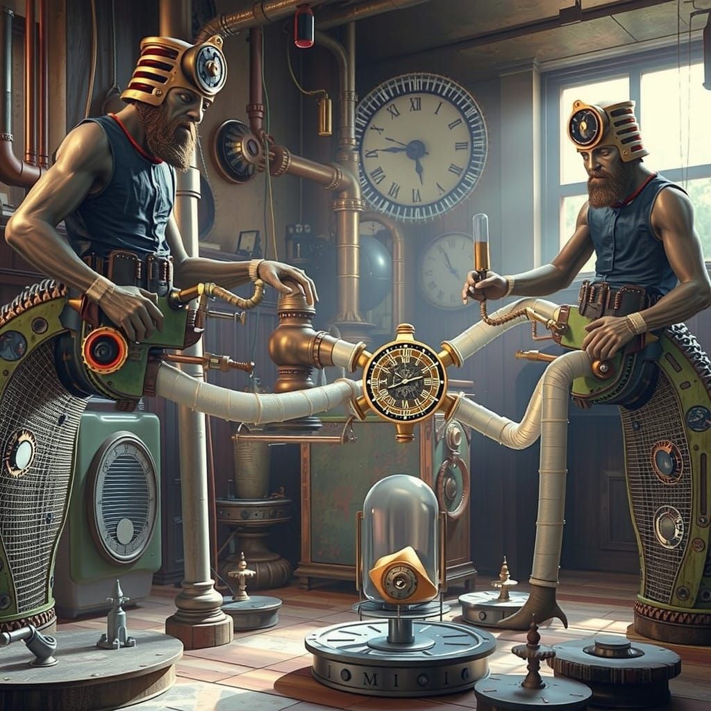 Steampunk Contraption with Ethereal Glow