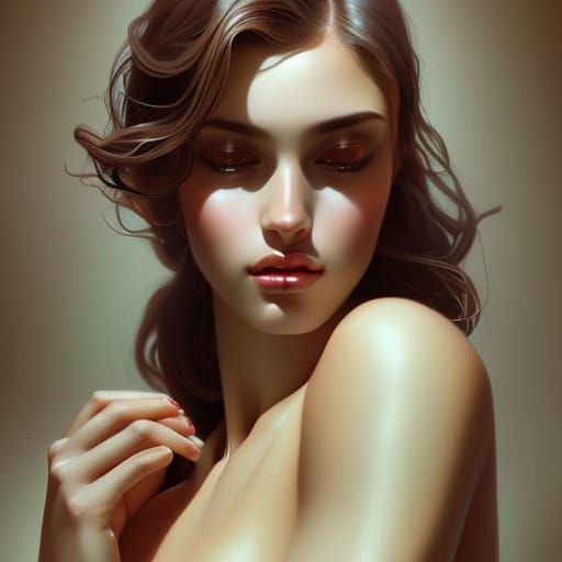 Voluptuous Woman with Jewelry: Detailed Digital Art