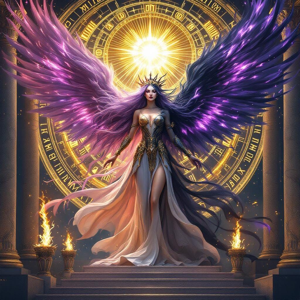 Dual Aspect Celestial Goddess in Cosmic Render