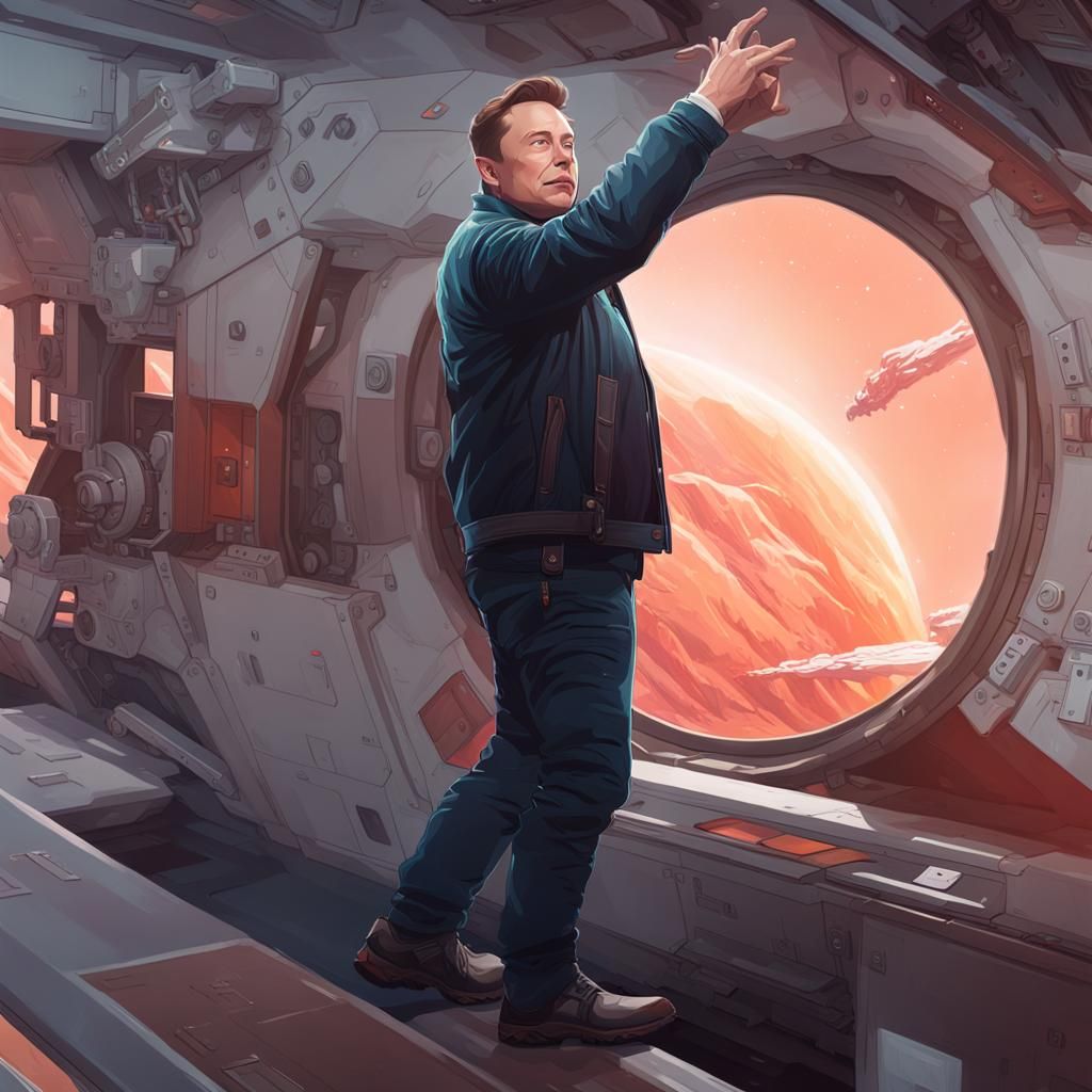 Elon Musk looking at the Falcon X launch to Mars