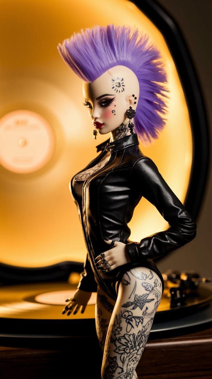 Porcelain Punk Doll in Dramatic Pose