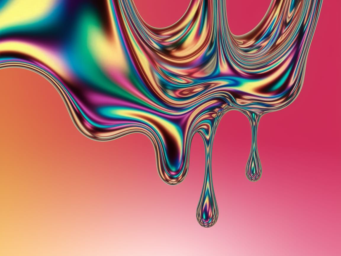 Multicolored Metallic Liquid in Iridescent Hues