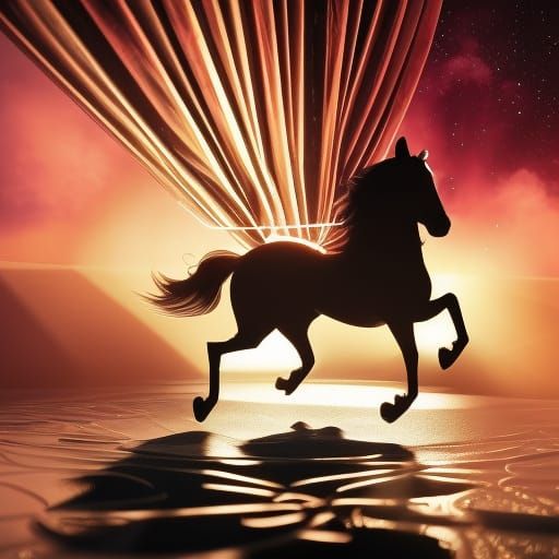 Art Deco Horse Silhouette with Dappled Shadows