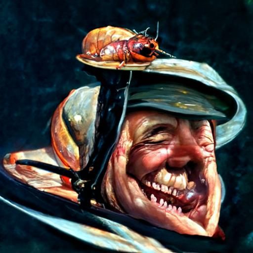 Happy Cockroach Man in Americana Style