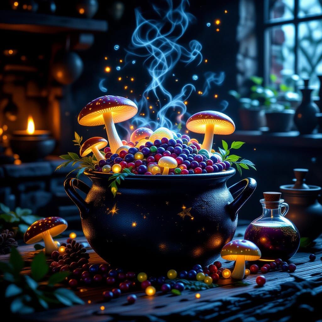 Magical Food Cauldron in Witch's Kitchen