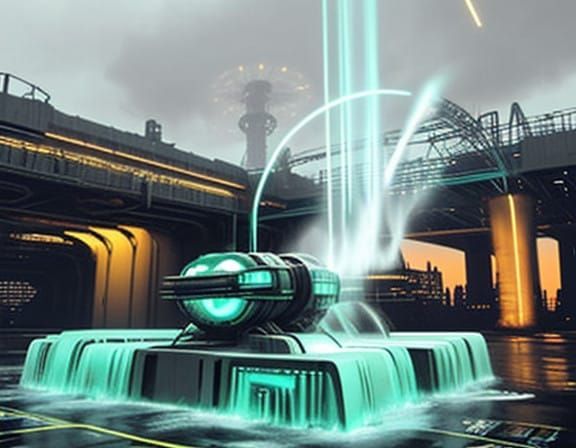 Majestic Time Machine Building in Futuristic 2000s High-Tech...