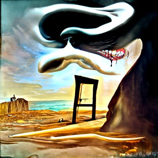 Surreal Melting Canvas: A Dali-esque Vision