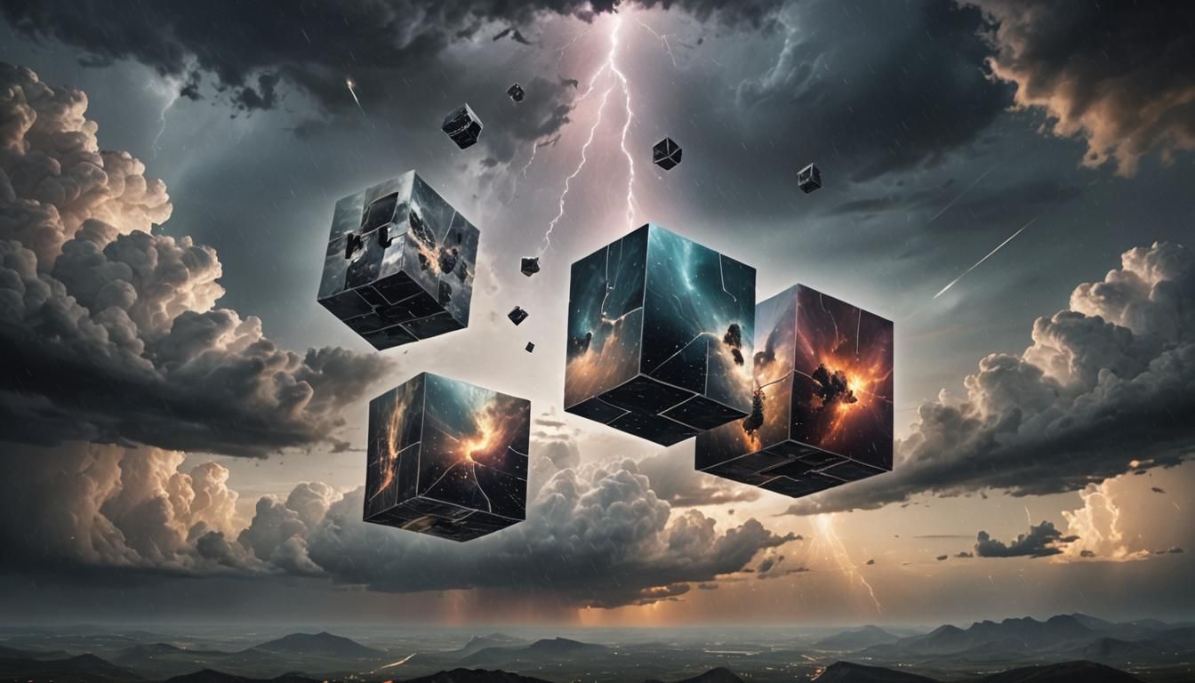 Surreal Cubes in Stormy Interstellar Sky