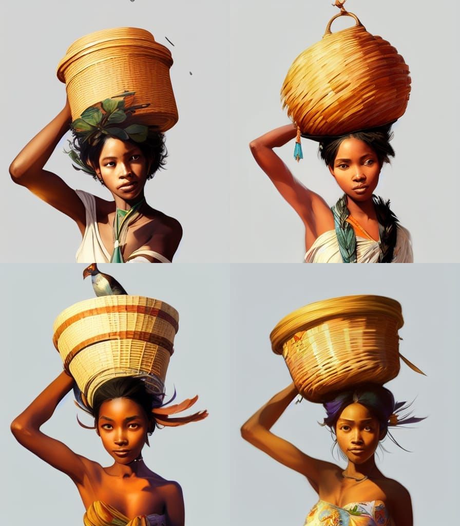 Stunning Madagascan Woman Portrait in Digital Art Style
