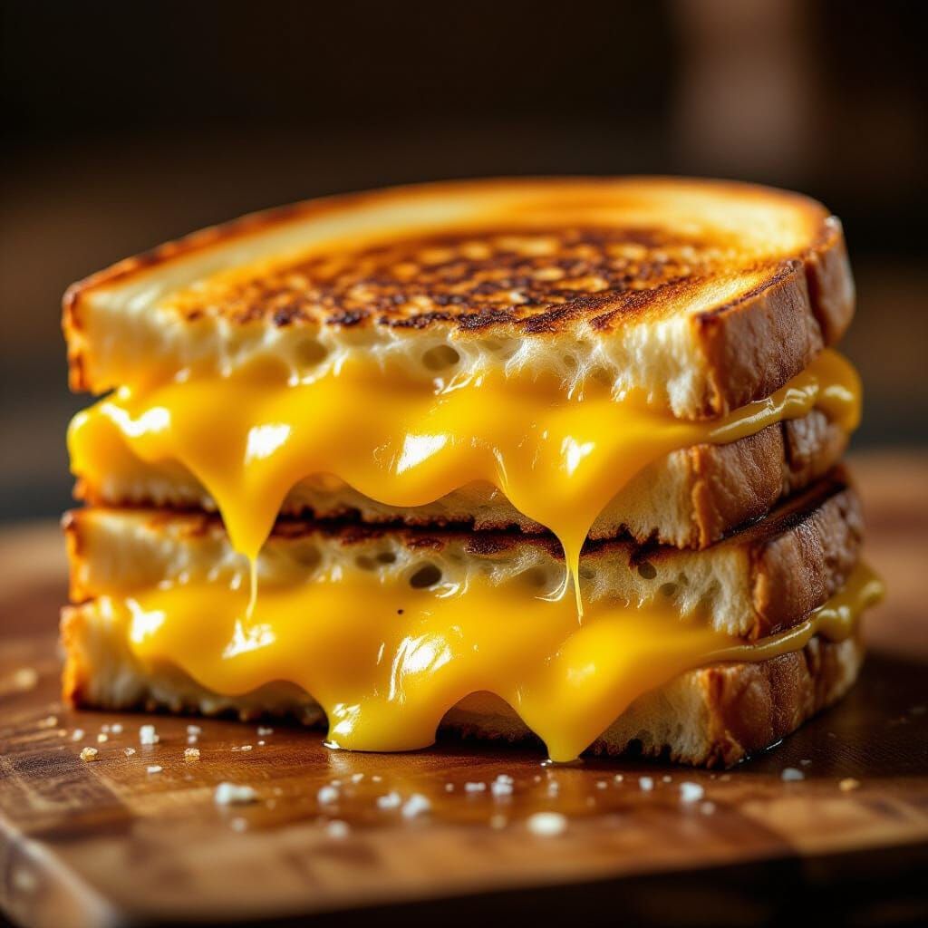 Mouth-Watering Grilled Cheese Sandwich Close-Up