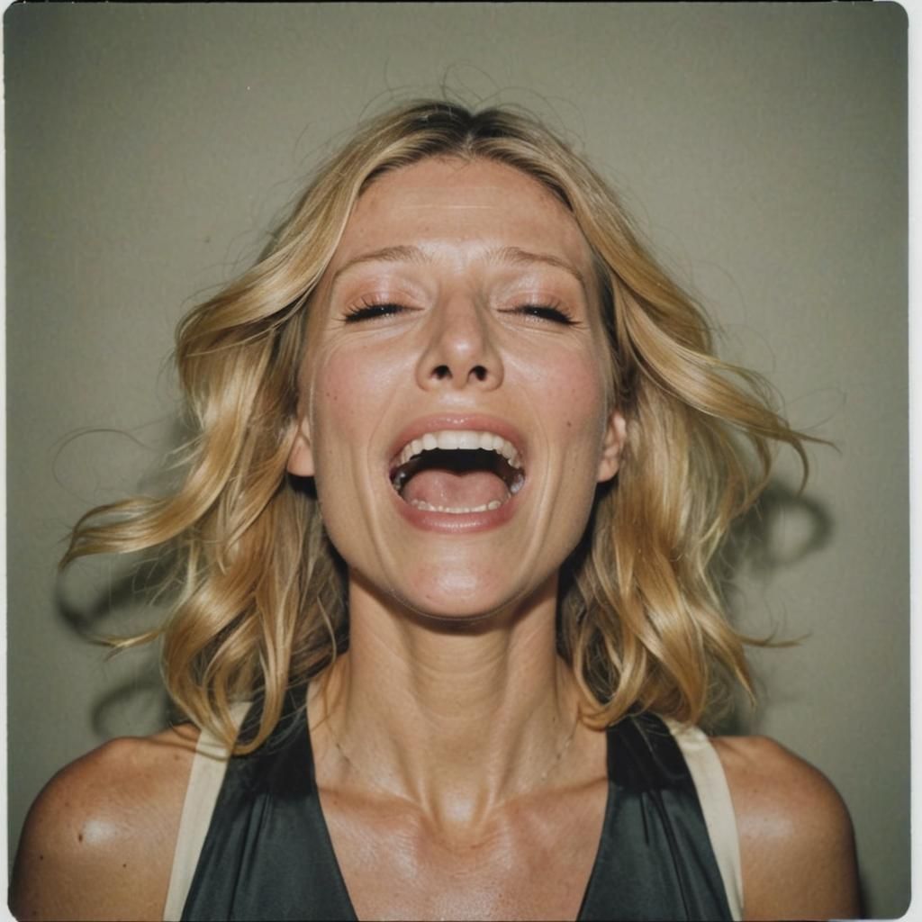 Gwyneth Paltrow Screaming: Polaroid Color Photo