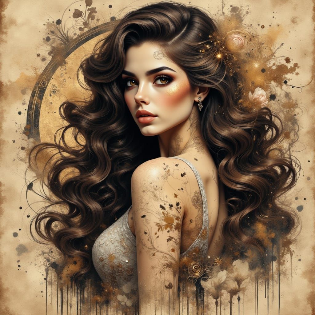 Boris Vallejo Style Portrait on Papyrus